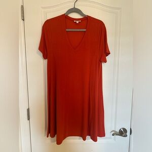 orange dress short sleeve size small